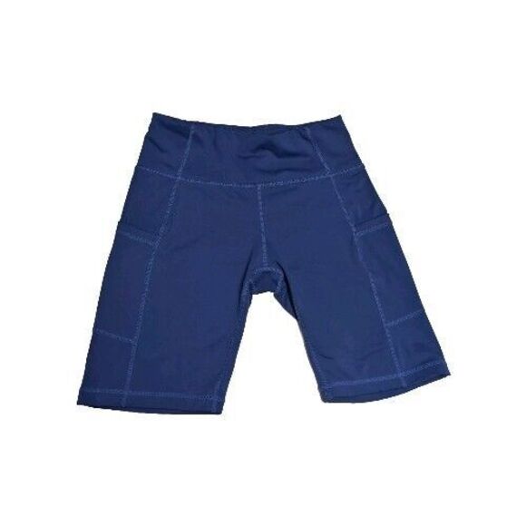 Balef Athletic Shorts Women Medium Bike Cycle Pockets Gym Navy Blue M - Picture 1 of 8